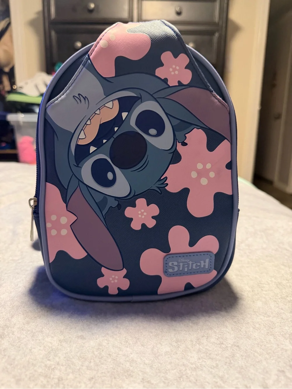 Disney Kids Stitch Mini Backpack – Blue & Pink Floral